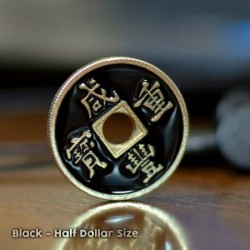 Chinese Coin (Black - Half Dollar Size)