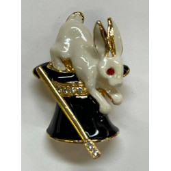 Deluxe Rabbit in Hat Lapel Pin