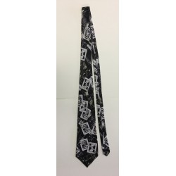 Snoopy Black & White Playing Card Neck Tie - Cravate